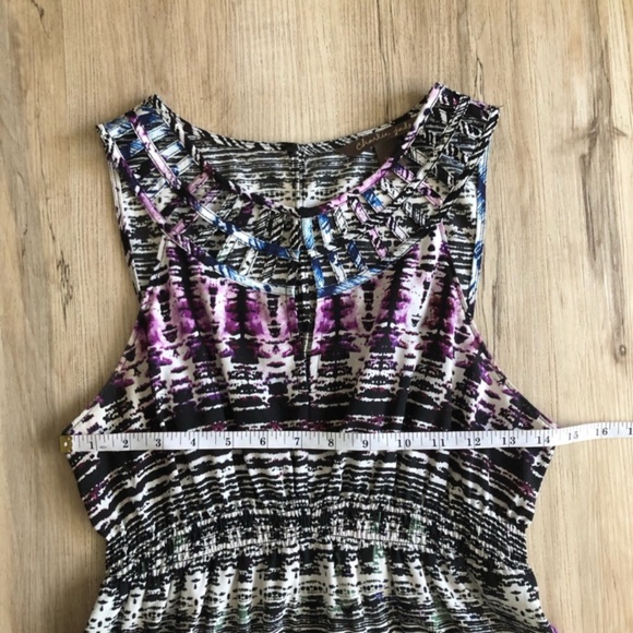 Charlie Jade Black and Blue Patterned Dress - Picture 2 of 9